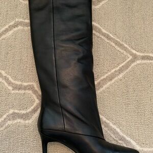Marc Fisher Elegant Black Leather Knee-High Boots worn once
